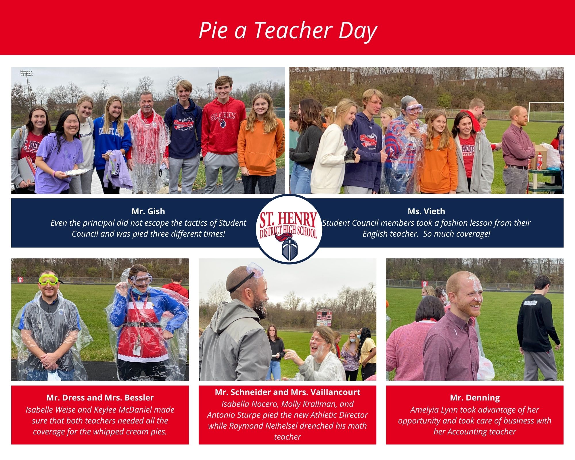 Pie a Teacher Day St. Henry District High School